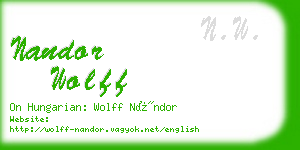 nandor wolff business card